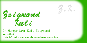 zsigmond kuli business card